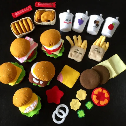 フェルトままごと☆香☆ハンバーガー屋さん おもちゃ・人形 kokorotan
