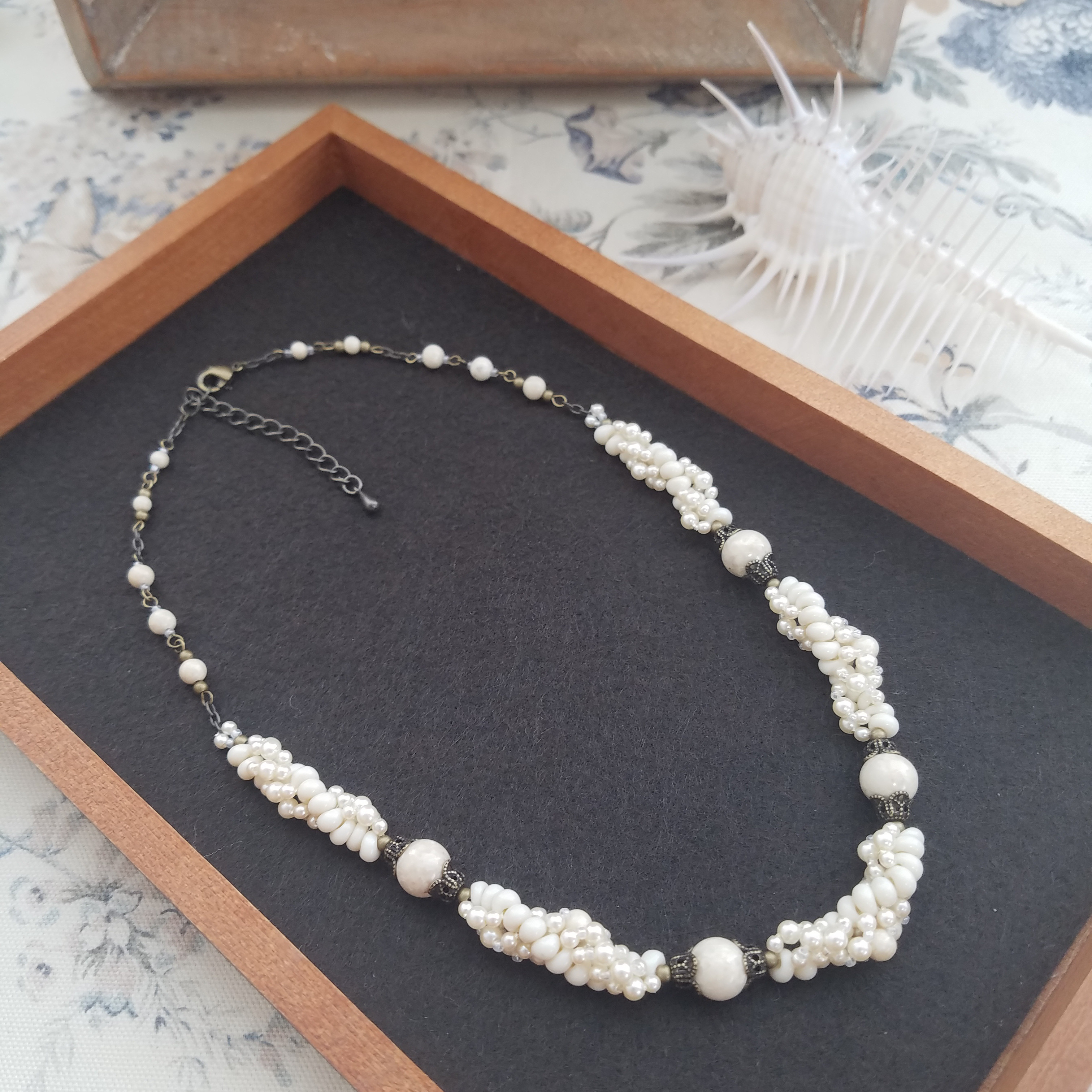 スパイラルロープネックレス(リバーストーン)