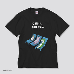 「CHILL FRIENDS」コットンTシャツ/送料無料 4枚目の画像
