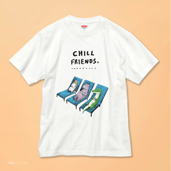 「CHILL FRIENDS」コットンTシャツ/送料無料 1枚目の画像