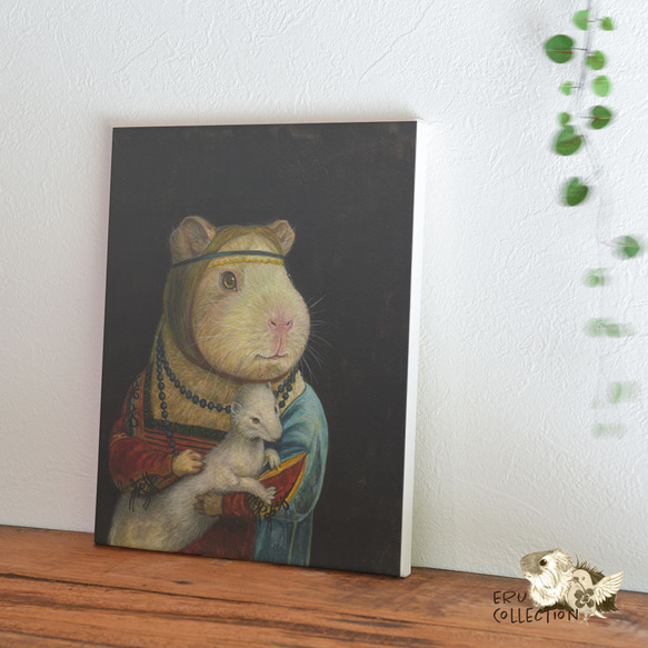 織物面板斯堪的納維亞室內藝術面板插圖面板板繪畫達文西*豚鼠 第2張的照片