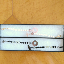 シェルマントルとチェコビーズの羽織紐　カニカンタイプ　ピンクシェル丸 6枚目の画像