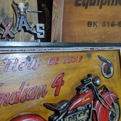 アメリカンな部屋/  アメリカンバイク インディアン/ アンティークボード Type-2/ フォー 1940年代モデル/ 5枚目の画像