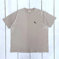 8GM いちご刺繍 オーガニックコットン Tシャツ / ミルクティ 7枚目の画像