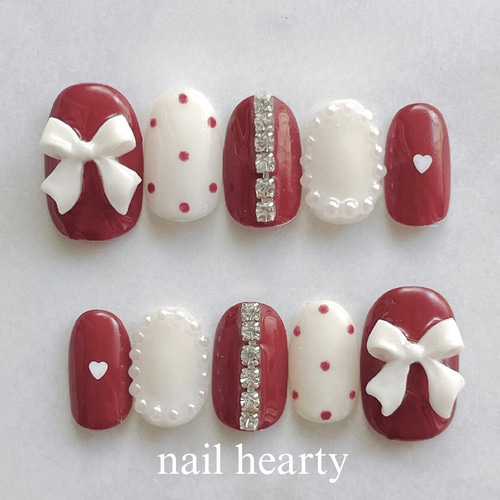 フレンチガーリー ネイルチップ ブライダル 成人式 卒業式 結婚