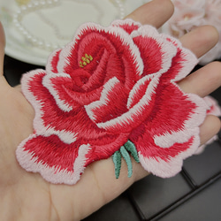 品番YZ2002 花刺繍 モチーフ 同色 2枚 薔薇  飾り ドレス 7枚目の画像