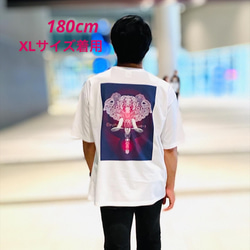 バックプリント 5.6オンス:ヘビーウエイトプリントTシャツ　elephants in flowers パープル　 10枚目の画像