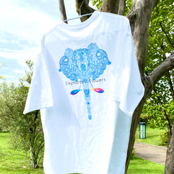 バックプリント 5.6オンス:ヘビーウエイトプリントTシャツ　elephants in rainbow 7枚目の画像