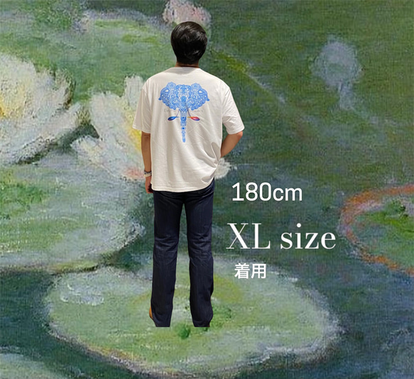 バックプリント 5.6オンス:ヘビーウエイトプリントTシャツ　elephants in rainbow 10枚目の画像