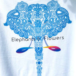 バックプリント 5.6オンス:ヘビーウエイトプリントTシャツ　elephants in rainbow 3枚目の画像