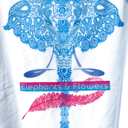 バックプリント 5.6オンス:ヘビーウエイトプリントTシャツ　elephants on leaf 3枚目の画像