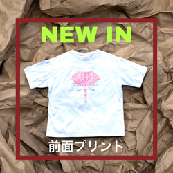 【M】5.6オンス:ヘビーウエイトプリントTシャツ　elephants and flowers 2枚目の画像