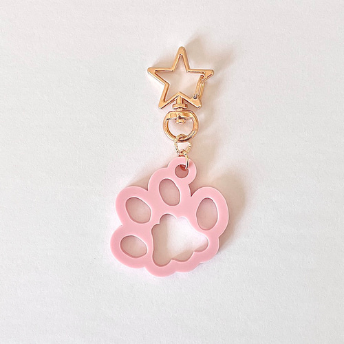 肉球フレームアクリルキーホルダー 星 猫 犬 キーリング NEKO+HOLIC