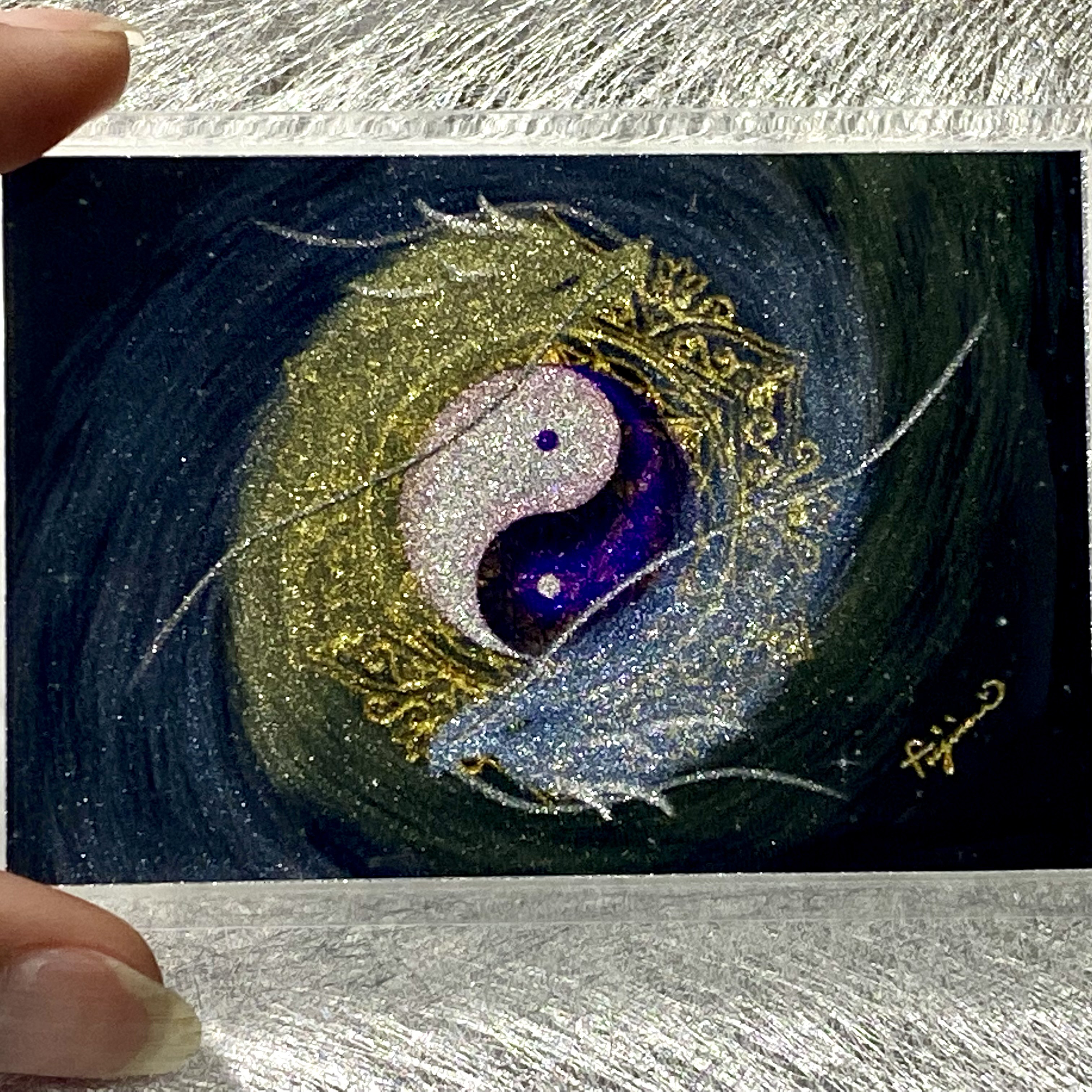 幸運御守り【統合龍・陰陽太極図】フラワーオブライフ六芒星/高波動アート