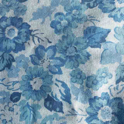 ブルー花柄とギンガムチェック　サロンエプロン　 6枚目の画像