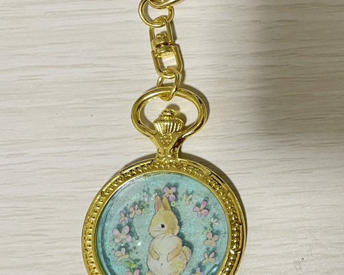 うさぎさんスノードーム♡キーホルダー 夢見るうさぎさんのキーホルダー その他アクセサリー Snow-dorops.Y