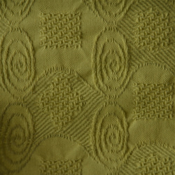 綿100％　遠州織物「ぐるぐる柄　若草色」 4枚目の画像