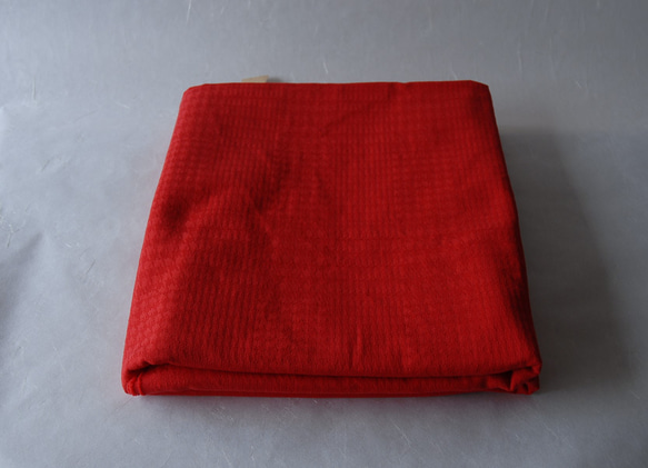綿100％　遠州織物　「グレーンチェック　赤」 3枚目の画像