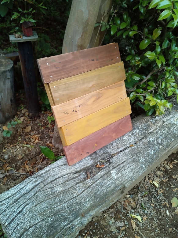 【オーダー看板製作】クラシック木製看板 43cm×44cm mix1 / 自然塗装 