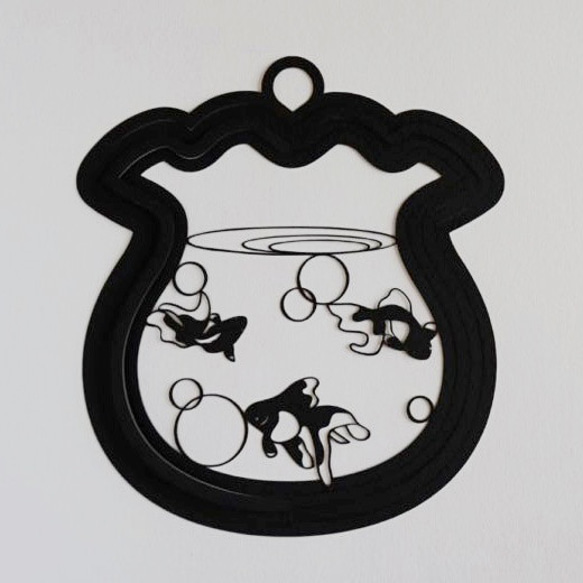 Air ornament 金魚鉢（黒） 3枚目の画像