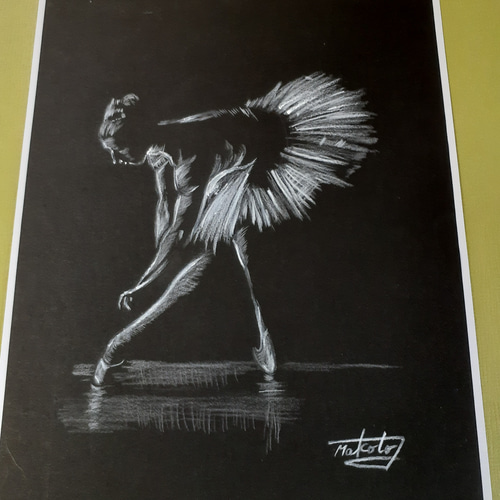 色鉛筆画 バレリーナ 絵画 makochin 通販 14047131｜Creema(クリーマ