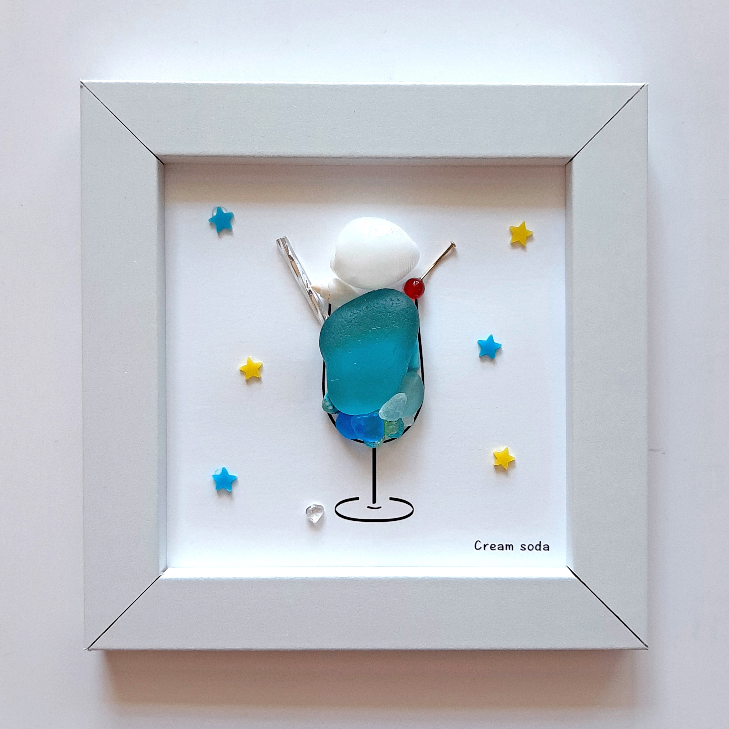 ＊ICE BLUE MOON～氷の国～＊シーグラスアート レア シーグラスアート Ice cream collection | CatusSquash