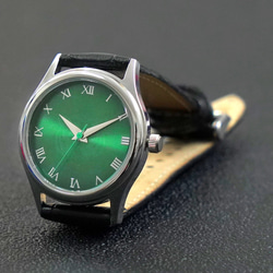 女裝隱約老虎頭圖案手錶 綠色太陽紋錶盤 全球免運 第5張的照片