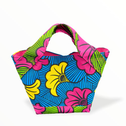 再販まつり2023[受注製作]アフリカ布のミニトートバッグ カラフルな