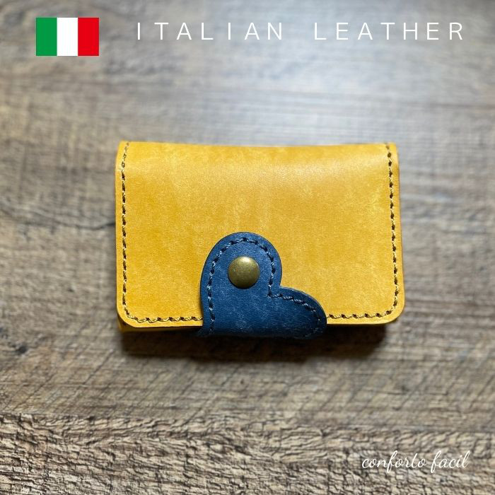 ◆大人気シリーズ◆9色◆ハートの本革名刺入れ・カードケース・ラッピング・刻印・イタリアンレザー