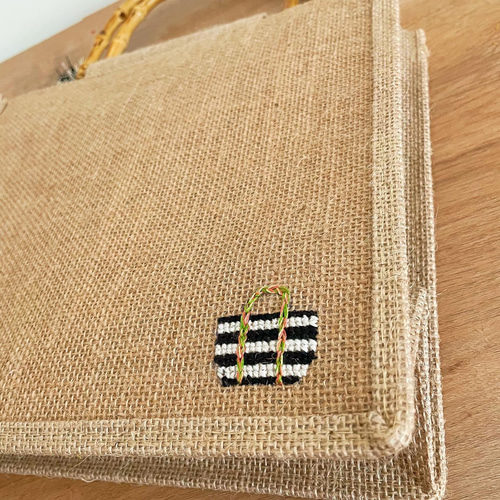 miichnページ ジュート刺繍入りウッドビーズハンドル セール】ウッドビーズハンドルバッグ（ショルダーバッグ