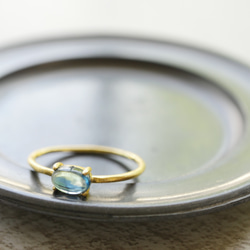 ロンドンブルートパーズAAAのリング（マットゴールド）　指輪 7枚目の画像