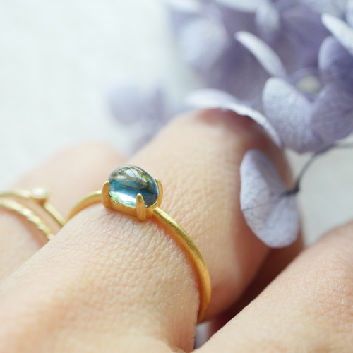 ロンドンブルートパーズAAAのリング（マットゴールド） 指輪 指輪  