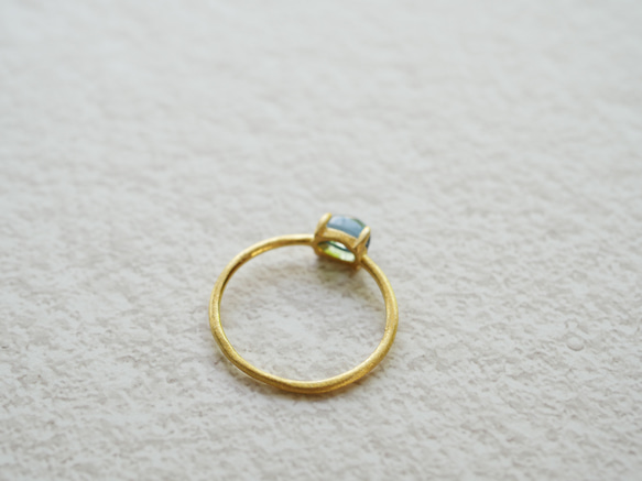 ロンドンブルートパーズAAAのリング（マットゴールド）　指輪 8枚目の画像