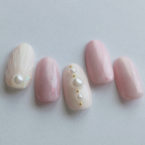 No.6 マーメイドネイル ピンク ネイルチップ（つけ爪） mifanail 通販