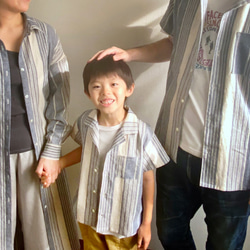 【国産播州織物】綿麻ストライプのシャツワンピース【親子コーデも】 9枚目の画像