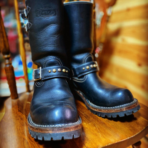 HTC ショートエンジニアブーツ ブラック 40 スタッズ IrregulaR