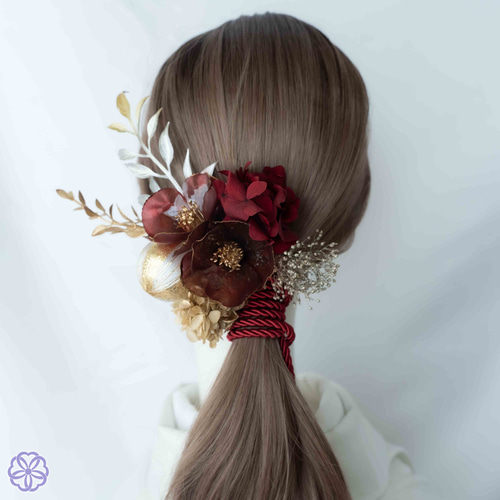 成人式 髪飾り クリア椿×鞠｜卒業式 袴 和装ヘア No.MR43 振袖 着物