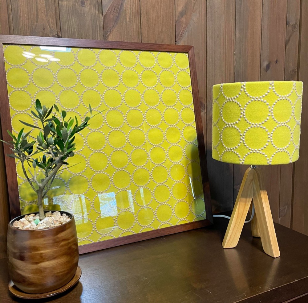 ★作品製作３００個を超えました★風水 イエローdopタンバリン二枚合せ ミナペルホネン北欧 ランプ