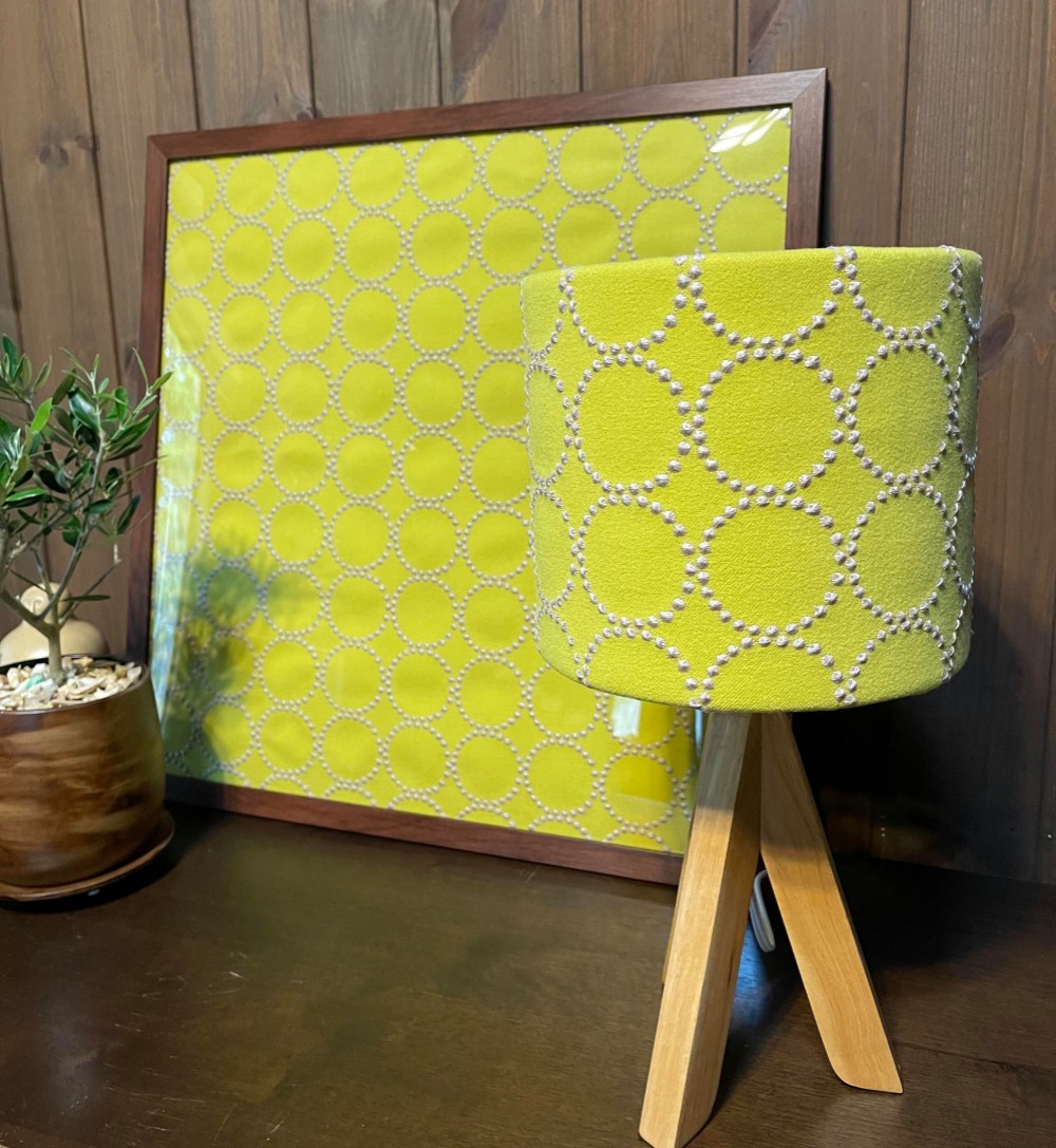 ★作品製作３００個を超えました★風水 イエローdopタンバリン二枚合せ ミナペルホネン北欧 ランプスタンドライト・テーブルランプ