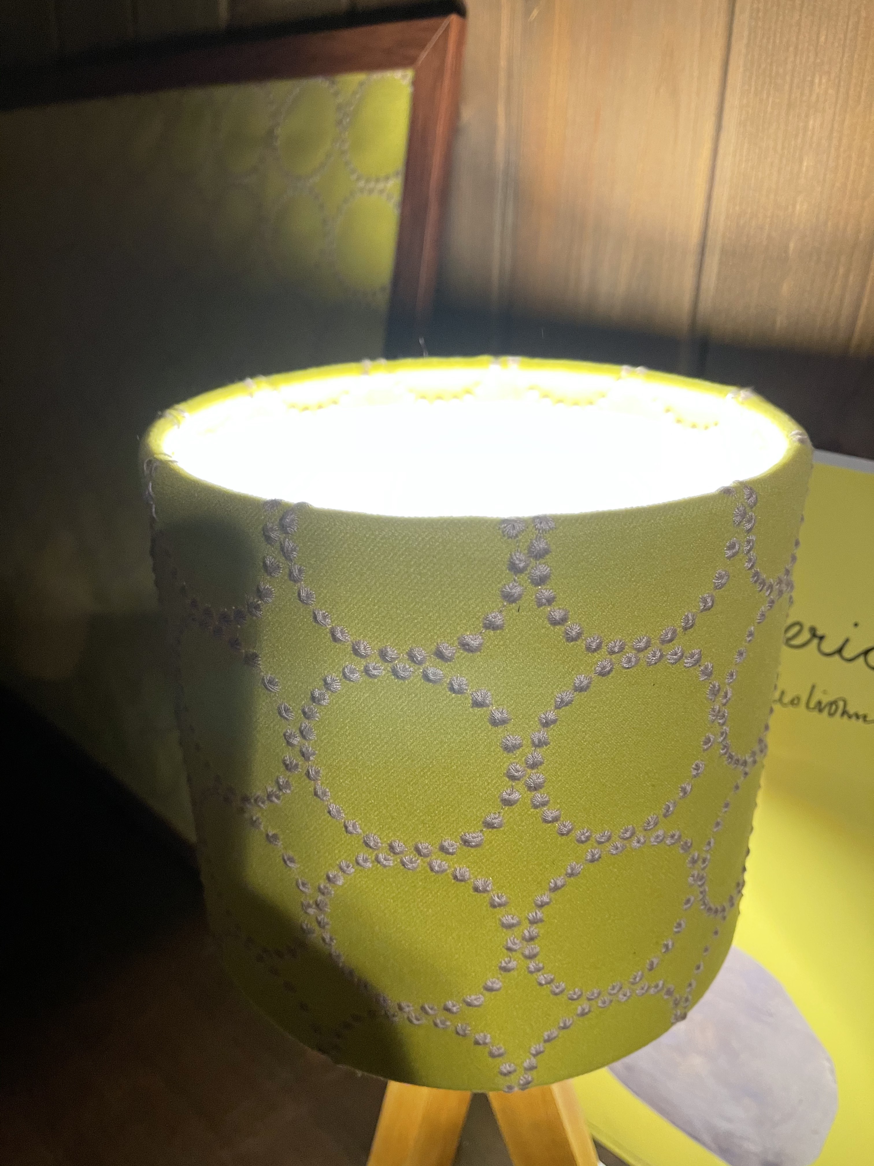 ★作品製作３００個を超えました★風水 イエローdopタンバリン二枚合せ ミナペルホネン北欧 ランプ