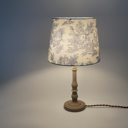 ◆HappyLamp◆Ｌサイズ/トワルドジュイ/ブルー/テーブルランプ/照明/ギフト 2枚目の画像