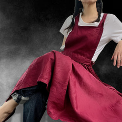 【廃盤生地】 ハンドメイド作家 mifumi クロスギャザーのエプロンドレス 廃盤生地】 ハンドメイド作家 mifumi クロスギャザーのエプロン