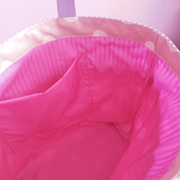 ラミネートのプールバッグ 　pink×purple　サイズ変更可能 4枚目の画像