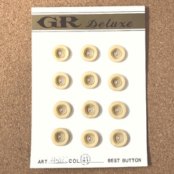 【SALE】 ボタン シート レトロ シートボタン 1シート サークル ライトベージュ 二つ穴 ab-035 1枚目の画像
