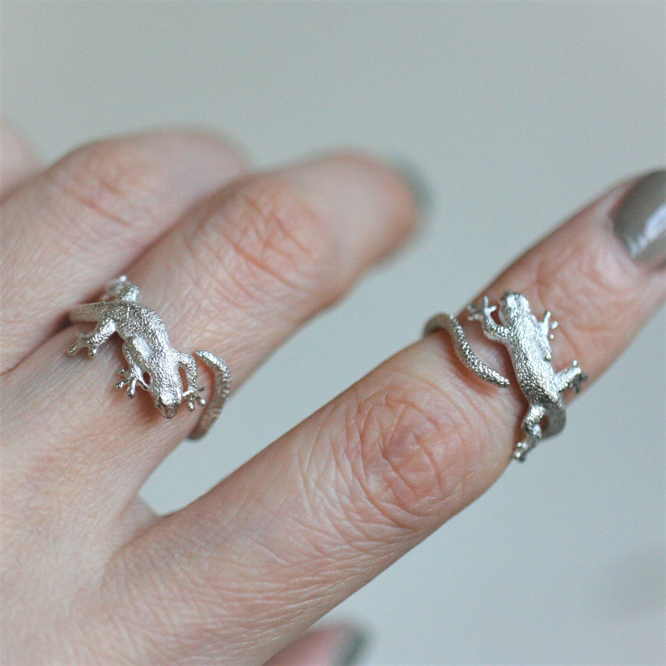 ヤモリが巻付くオープンリング SV925 【受注生産】