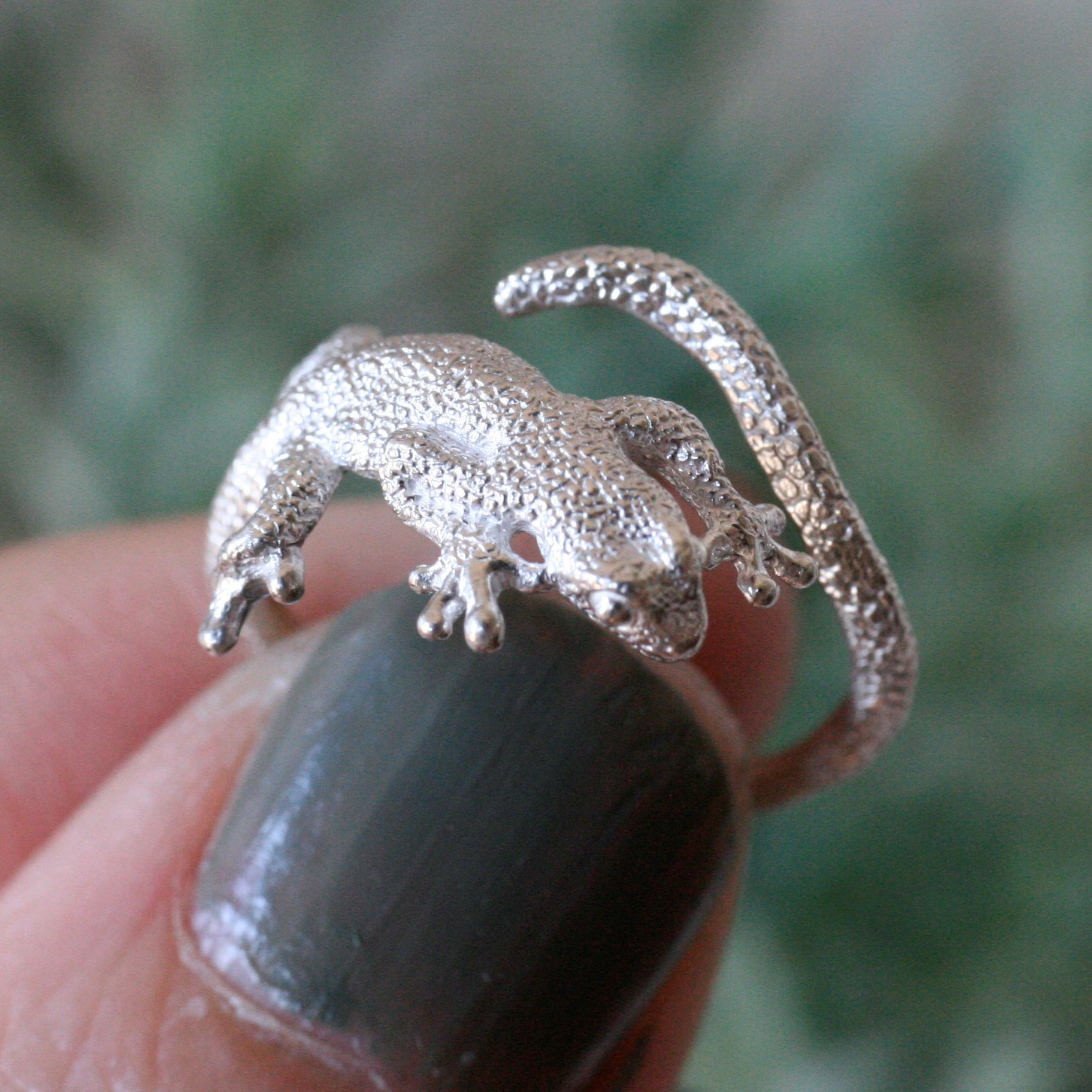 ヤモリが巻付くオープンリング SV925 【受注生産】