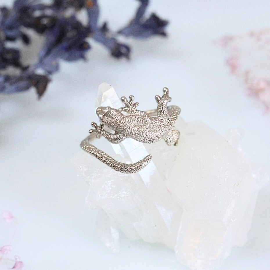 ヤモリが巻付くオープンリング SV925 【受注生産】