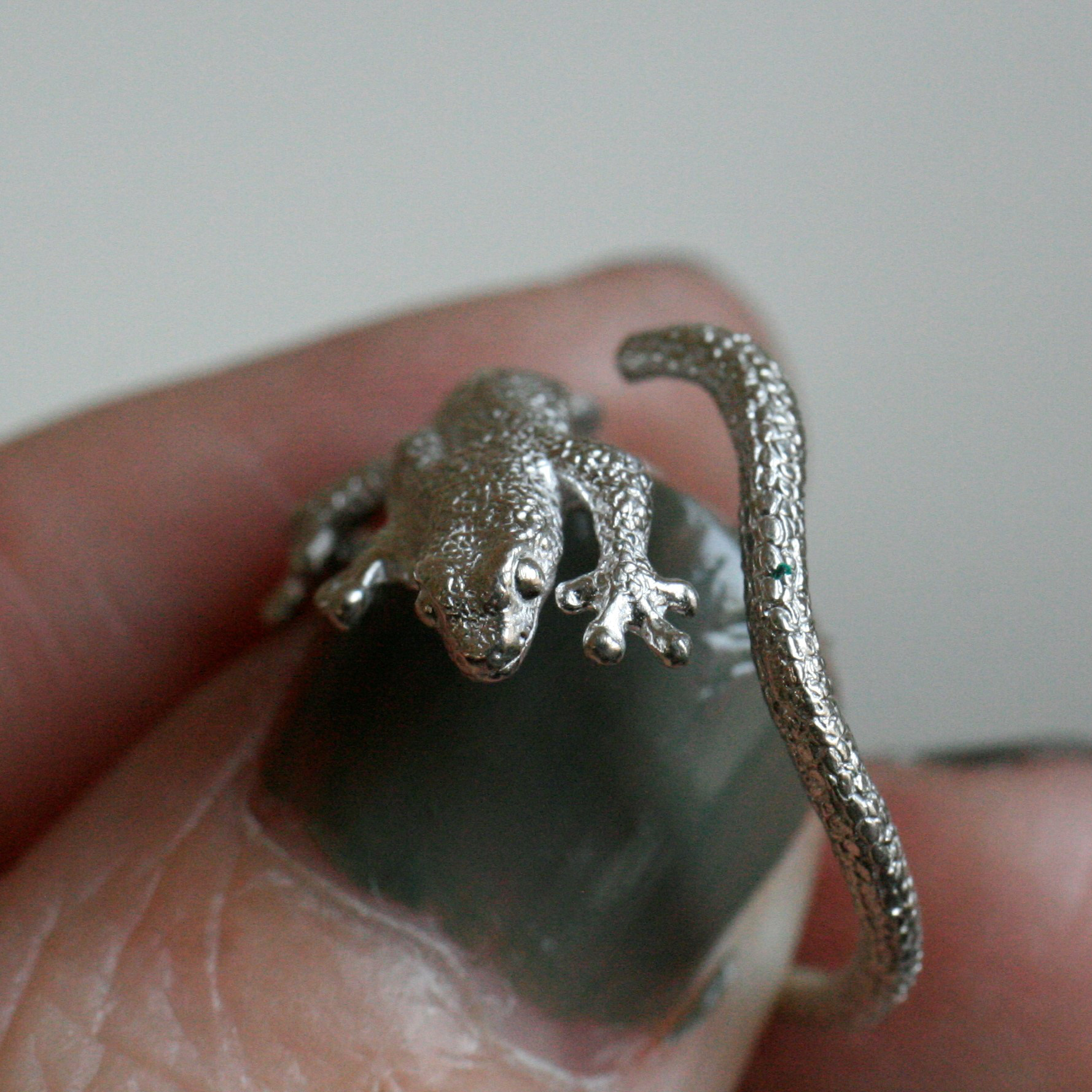 ヤモリが巻付くオープンリング SV925 【受注生産】