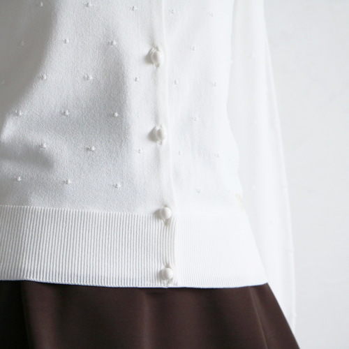 ちょっと差がつくドット編み柄！】クルーネックドット柄 長袖ニット