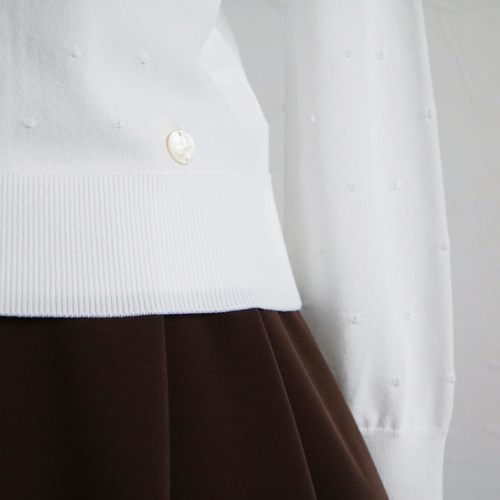 ちょっと差がつくドット編み柄！】クルーネックドット柄 長袖ニット